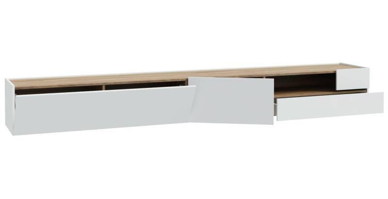 Schwebe Lowboard LEWISVILLE Wandmontage Optik Hellgrau / Valencia Oak von Forte