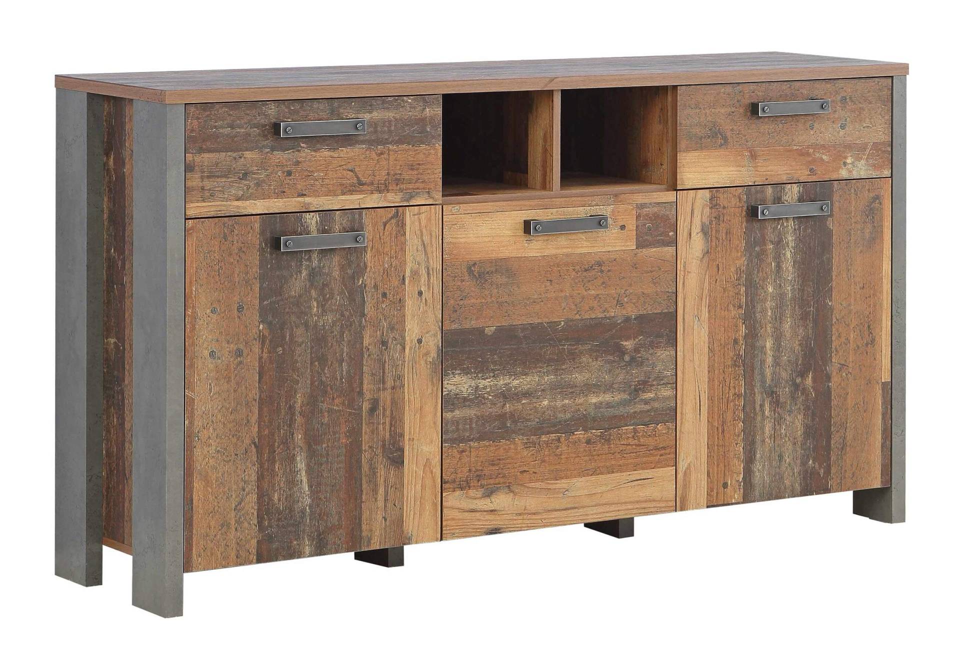 Sideboard CLIF 3 Türen 2 Schubladen Optik: Old Wood Vintage von Forte von Forte