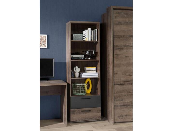 Standregal FORTE Jacky , braun (schlammeichefarben, schwarzeichefarben), B:60cm H:189cm T:35cm, FSC-zertifizierter Holzwerkstoff, Regale von Forte