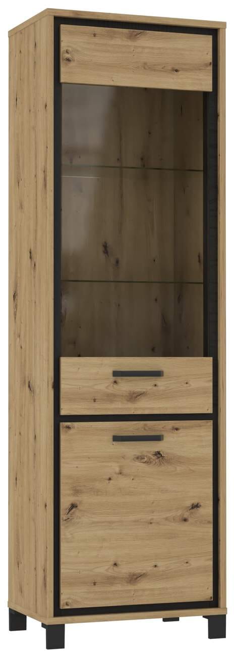 Vitrine TRONDHEIM 2-trg. Artisan Eiche / Schwarzeiche Optik, von Forte von Forte
