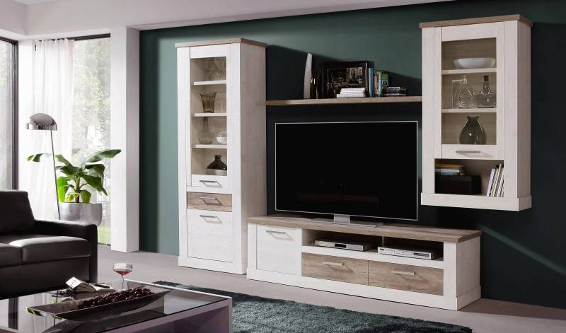 Wohnzimmerschrank DURO, Set 4-tlg Optik: Pinie weiß antik Wohnzimmerschrank DURO, Set 4-tlg Optik: Pinie weiß antik von Forte