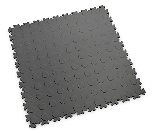 Fortelock PVC Vinyl Bodenfliese | PVC Fliesen Garage | Garagenboden | Werkstattboden | Industry Noppen (Hohe Belastbarkeit) 2040 (Graphit) von Fortelock