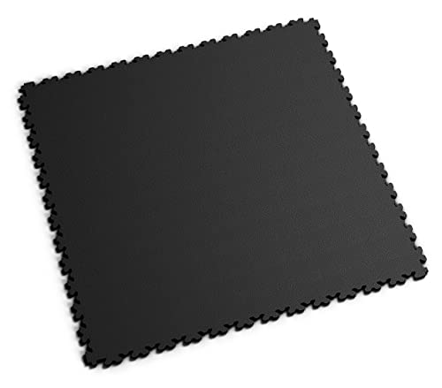 Fortelock PVC Vinyl Bodenfliese | PVC Fliesen Garage | Garagenboden | Werkstattboden | XL Snake (Mittlere Belastbarkeit) 2230 (Schwarz) von Fortelock