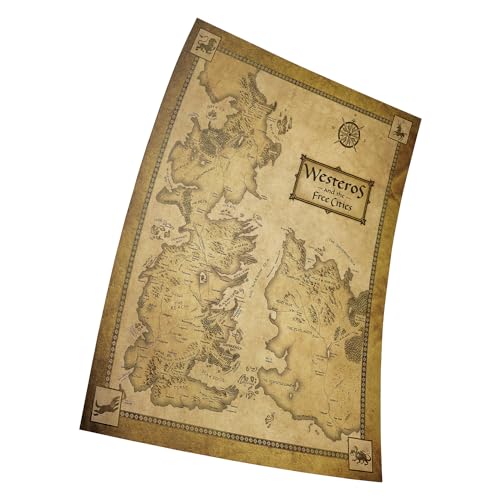 Game of Thrones Map Poster Größe 11" x 17" Dekorative Rahmenloses Kunst Geschenk (28 x 43 cm) Leinwand Poster von Fortiaboot