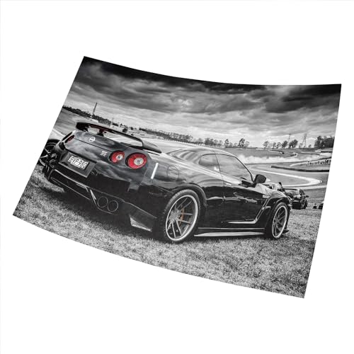 Nissan Skyline GT-R R35 Black and White Car Auto Poster, 38 x 58 cm, 380 x 580 mm, Geschenk von Fortiaboot