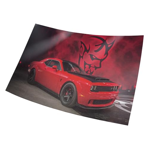 Vehicles Dodge Challenger Srt Demon Car Dodge Poster Größe 11" x 17" Dekorative Rahmenloses Kunst Geschenk (28 x 43 cm) Leinwand Poster von Fortiaboot