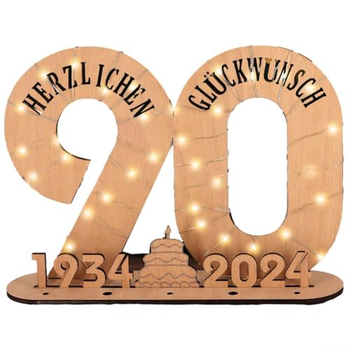 2024 Jubiläum Holzschild mit Ständer und Gästebuch für unvergessliche Geburtstagsfeiern (90) von FortunateSweet