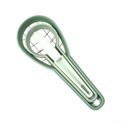 3-in-1-Avocado-Schneider, Werkzeug mit Edelstahlklinge und ABS-Griff für die Zubereitung von Obst, multifunktionaler Avocado-Schäler mit Cutter Slicer Pitter Funktionen (frisches Grün) von FortunateSweet