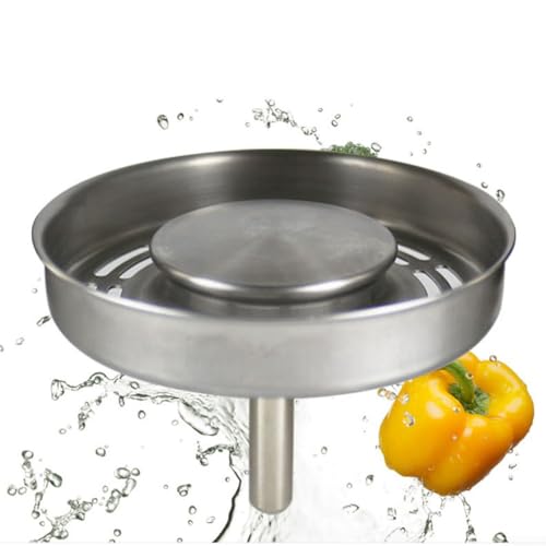 Abflussstopfen für Küchenspüle, Edelstahl Abflusssieb Korbfilter, für alle gängigen Küchenspüle-Abflüsse, leicht zu reinigen Abflussstopfen für Küchenspüle, Edelstahl Abflusssieb Korbfilter, für alle gängigen Küchenspüle-Abflüsse, leicht zu reinigen von FortunateSweet