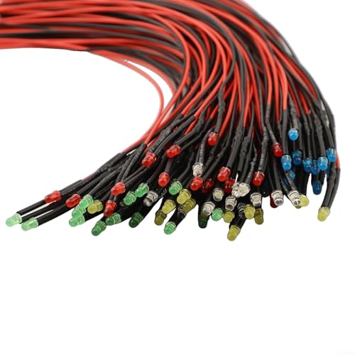 Basteln mit Leichtigkeit, 100 Stück mehrfarbige LED-Emitting-Dioden mit praktischen vorverdrahteten Verbindungen (80 Stück) von FortunateSweet