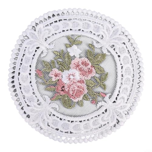 Charming European Lace Coaster for Home Decor, Reusable Insulation Table Mat Perfect for Parties and Events (White) von FortunateSweet