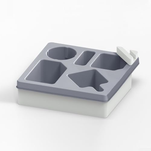 Couch-Getränkehalter mit 360 Grad drehbarem Tassen- und Snack-Organizer, abnehmbarer Boden, wasserdichtes Silikon, für den Einsatz auf Sofa, Bett, Auto, Büro und Camping (grau) von FortunateSweet