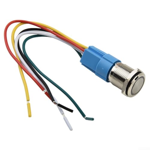 Drucktasten aus Edelstahl, 5 Stück, mit integrierten LEDs für verbesserte Bedienbarkeit (weiß) von FortunateSweet