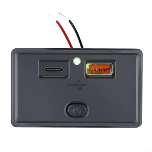 Dual USB 1224V PD und für QC3 0 Auto und Boot Ladegerät Steckdose mit LED Steckdose für RV Motorrad Schnellladung mit energiesparendem Schlüsselschalter und Schutz (grün) von FortunateSweet