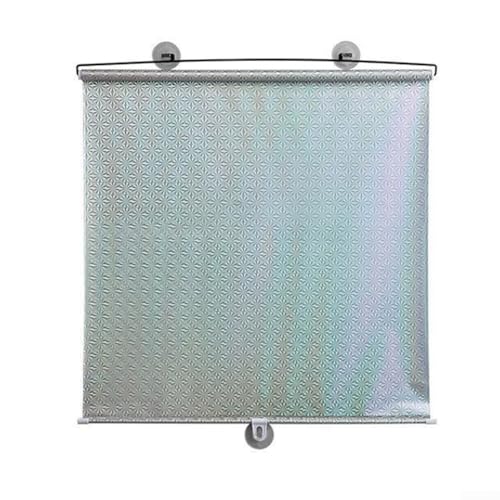 Einziehbare Sonnenblenden mit Rollos und ohne Stanz-Saugnapf, entworfen für Büro und Auto Schutz vor Sonnenlicht, hergestellt aus PVC-Material (125 x 50) von FortunateSweet