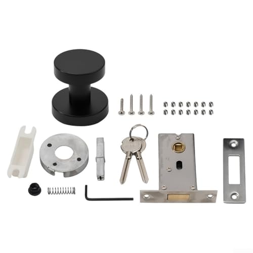 Einzylinder-Riegelschloss mit Schlüssel, Zinklegierung, Riegelschloss-Set, unsichtbares Verriegelungsschloss für Schlafzimmer, Badezimmer (schwarz) von FortunateSweet