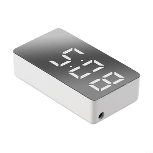 Eleganter, tragbarer Auto-Wecker mit LED-Display, ausgezeichnete Wahl für Reisen oder den täglichen Gebrauch im Schlafzimmer oder Büro (weiß) von FortunateSweet