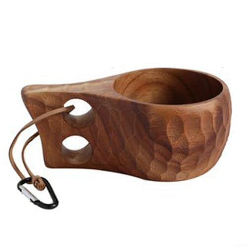 Funktioneller Kaffeebecher aus Holz mit leicht zu tragenden Seilen für Saft, Milch und mehr (F) von FortunateSweet