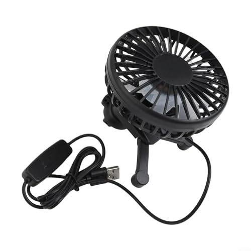 Großer LKW-Einzelkopf-USB-Ventilator, elektrischer Auto-Ventilator, 5 V mit 3-Gang-Einstellung, Einzelkopf-Schüttelkopf, geräuscharm für Auto, Schreibtisch, LKW von FortunateSweet
