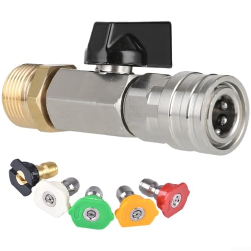 Hochdruck-Kugelhahn & Düsenset aus Edelstahl mit 22/14 Schnittstelle, für Unterlegscheiben & Autowaschanlagen von FortunateSweet