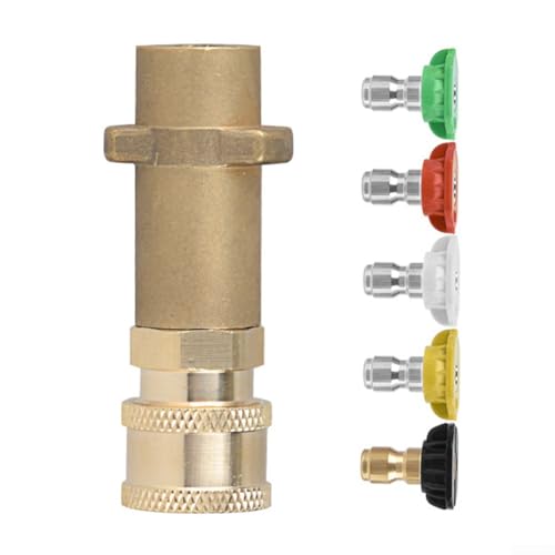 Hochdruckreiniger-Adapter aus Messing mit 1/4-Zoll-Schnellanschluss und 5 Düsen für verbesserte Reinigung und Druckkontrolle Hochdruckreiniger-Adapter aus Messing mit 1/4-Zoll-Schnellanschluss und 5 Düsen für verbesserte Reinigung und Druckkontrolle von FortunateSweet