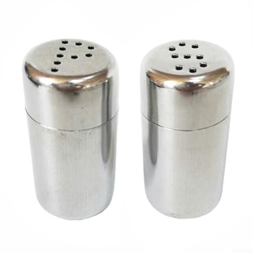 Salz- und Pfefferstreuer aus Edelstahl, 5 ml, Salz- und Pfefferstreuer für Küche, Camping, Outdoor, leicht zu reinigen (P-Loch), 2 Stück von FortunateSweet