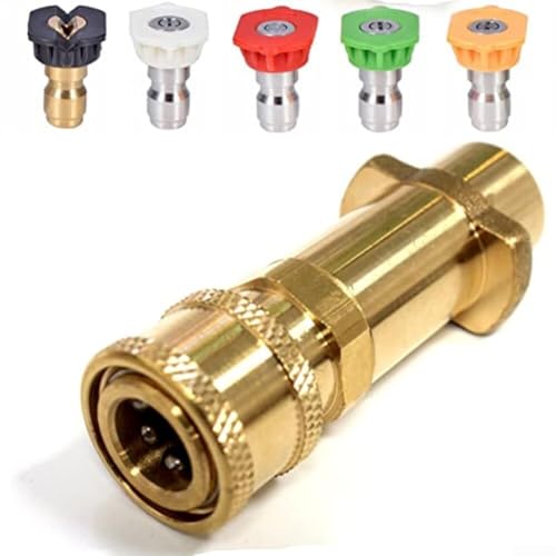 Schnellverbindungs-Set für Kärcher für K-Serie für K2 K3 K4 für K5 K6, Hochdruckreiniger-Entferner-Adapter für Kärcher mit 6,35 mm Anschluss und 5 Düsen Schnellverbindungs-Set für Kärcher für K-Serie für K2 K3 K4 für K5 K6, Hochdruckreiniger-Entferner-Adapter für Kärcher mit 6,35 mm Anschluss und 5 Düsen von FortunateSweet