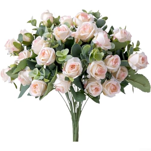 Seidenrosen mit realistischem Aussehen, atemberaubende Blumenarrangements für Ihr Zuhause (beige) von FortunateSweet