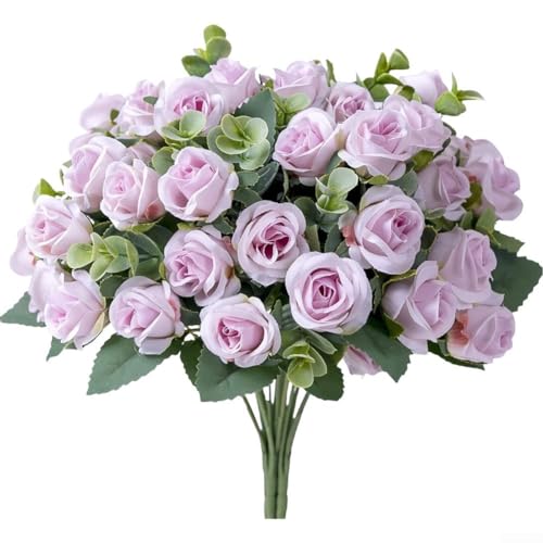 Seidenrosen mit realistischem Aussehen, atemberaubende Blumenarrangements für Ihr Zuhause (lila) von FortunateSweet