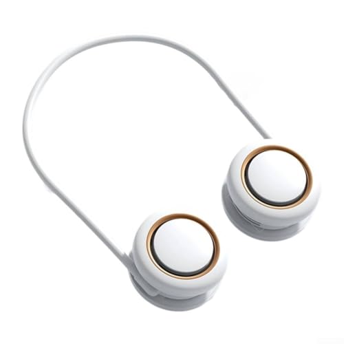 Tragbarer Hals-Ventilator, hängender Mini-Ventilator mit 2000 mAh Akku, faltbar, tragbar, leise, für Reisen, Sport, Outdoor, Camping, Büro (weiß) von FortunateSweet