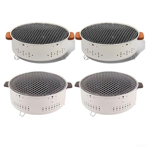 Tragbarer Holzkohlegrill aus Edelstahl für Outdoor-Kochen und Partys, indirekte und direkte Grillmöglichkeiten (C) von FortunateSweet