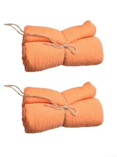 Weiche und fließende Seihtuch-Tischläufer, 2er-Set, für einen Hauch von Eleganz zu Ihrer Veranstaltung (Orange) von FortunateSweet