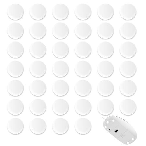 FortuneGlobe 40 Stück Pro UHMW-PE Mouse Dot Skate [weiß], entworfen für anspruchsvolle Spieler, langlebige Leistung, kompatibel mit Mauspad aus Glas, flüssige Bewegung, Dicke 0,8 mm, 40 Stück (White) von FortuneGlobe