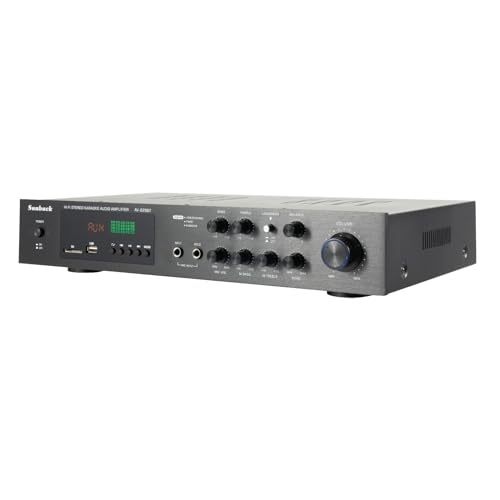 Bluetooth Verstärker AV-628BT, 600W HiFi Stereo Leistungsverstärk mit Fernbedienung und LED, Vollverstärker mit 5 Eingangstyp SD/USB/RCA/AUX/5.0 Bluetooth von FortyFor
