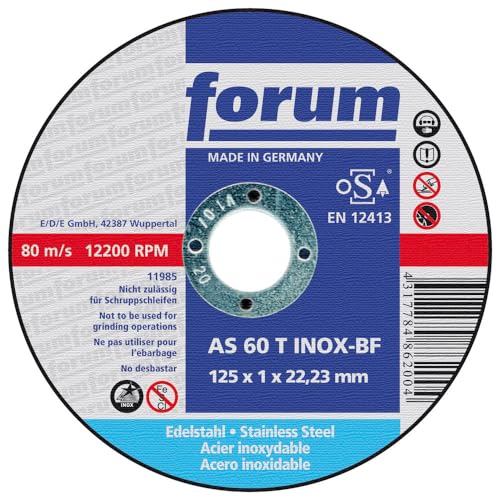 Forum Trennscheibe für Edelstahl 125 x 1,0 mm, ger, 4317784862004 von Forum Novelties
