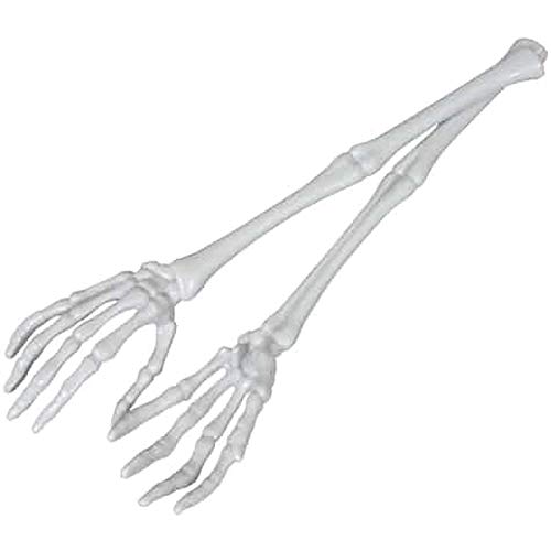 Horror-Hall Gothic Skelett Handarme Zange Server Küchenutensilien Geschirr – Set mit 2 Stück, grau, Kunststoff, ca. 33,75 cm lang von Forum Novelties
