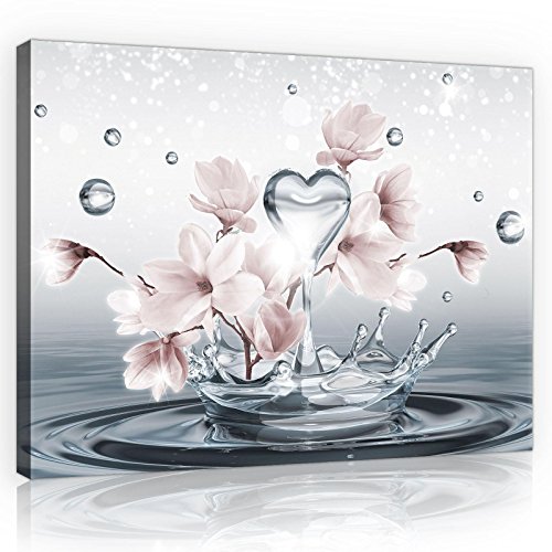 Forwall Bilder Blumen Magnolie Abstrakt 3D - 100x75 cm - Modern Canvas Leinwandbild Schlafzimmer Wohnzimmer Leinwandbilder Wandbild Kunstdruck Wandbilder Wand Bild auf Leinwand Aufhängefertig von Forwall