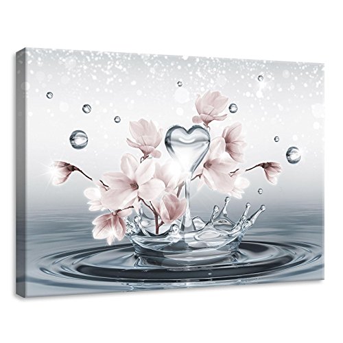 Forwall Bilder Blumen Magnolie Abstrakt 3D Modern Schlafzimmer Wohnzimmer Leinwandbilder Wandbild Kunstdruck Wandbilder Wand Bild auf Leinwand Aufhängefertig (10163, O7 (70 x 50 cm)) von Forwall