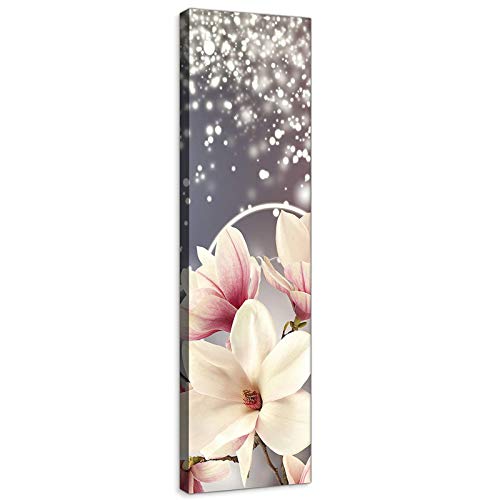 Forwall Bilder Canvas Abstrakt Blumen Magnolie 3D Modern Schlafzimmer Wohnzimmer Leinwandbilder Wandbild Kunstdruck Wandbilder Wand Bild auf Leinwand Aufhängefertig (21005, O3 (145 x 45 cm)) von Forwall