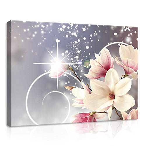 Forwall Bilder Canvas Abstrakt Blumen Magnolie 3D Modern Schlafzimmer Wohnzimmer Leinwandbilder Wandbild Kunstdruck Wandbilder Wand Bild auf Leinwand Aufhängefertig (21005, O7 (70 x 50 cm)) von Forwall