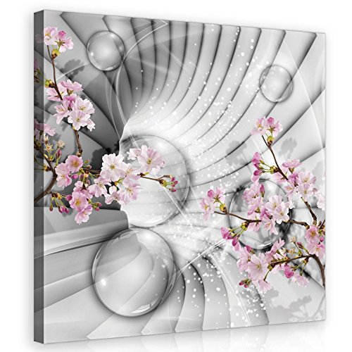 Forwall Bilder Canvas Blumen Abstrakt 3D EFFEKT Modern Schlafzimmer Wohnzimmer Leinwandbilder Wandbild Kunstdruck Wandbilder Wand Bild auf Leinwand Aufhängefertig (10200, O2 (80 x 80 cm)) von Forwall