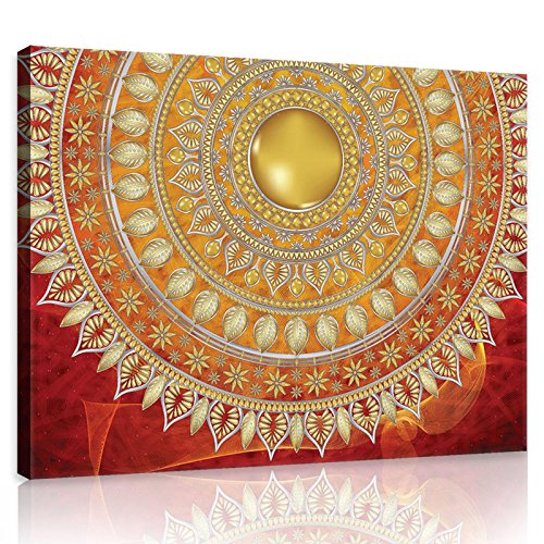 Forwall Bilder Canvas Orientalisch Orient Mandala groß Indische Schlafzimmer Wohnzimmer Leinwandbilder Wandbild Kunstdruck Wandbilder Wand Bild auf Leinwand Aufhängefertig (10120, O1 (100 x 75 cm)) von Forwall