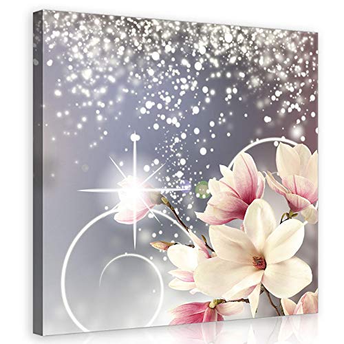 Forwall Canvas Bilder Abstrakt Blumen Magnolie 3D Modern Schlafzimmer Wohnzimmer Leinwandbilder Wandbild Kunstdruck Wandbilder Wand Bild auf Leinwand Aufhängefertig (21005, O5 (40 x 40 cm)) von Forwall