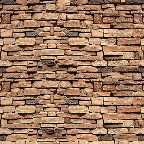 Forwall Fototapete Vlies - Tapete Moderne Wanddeko Braune Backsteinmauer V8 (368cm. x 254cm.) AMF1927V8 Wandtapete Design Tapete Wohnzimmer Schlafzimmer von Forwall