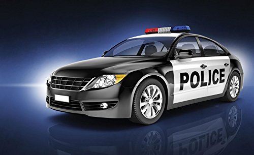 Forwall Fototapete Vlies - Tapete Moderne Wanddeko Polizeiauto V4 (254cm. x 184cm.) AMF1925V4 Wandtapete Design Tapete Wohnzimmer Schlafzimmer von Forwall