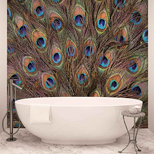 Forwall Vlies Fototapete Tapete Vliestapete Pfau Feder Tieren AF645VEXXXL (416cm x 254cm) Photo Wallpaper Mural von Forwall