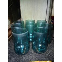 Aqua Marine Blau Retro Trinkgläser von ForwardMotionDesigns