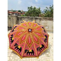 Dekorativer Großer Sonnenschirm Baumwolle Outdoor Bestickt Gartenschirm Multi Color von ForwomenbywomenStore