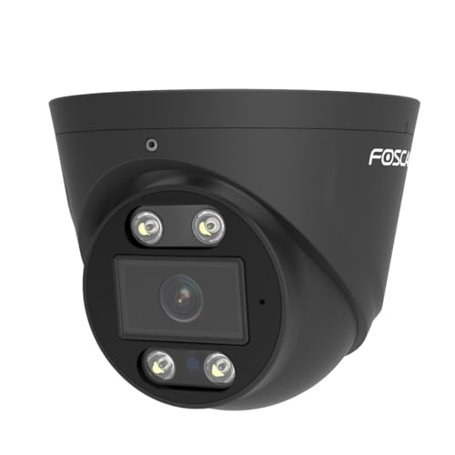 Foscam 8 MP PoE Outdoor IP-Dome-Kamera mit Lichtspots und Sirene T8EP Schwarz von Foscam