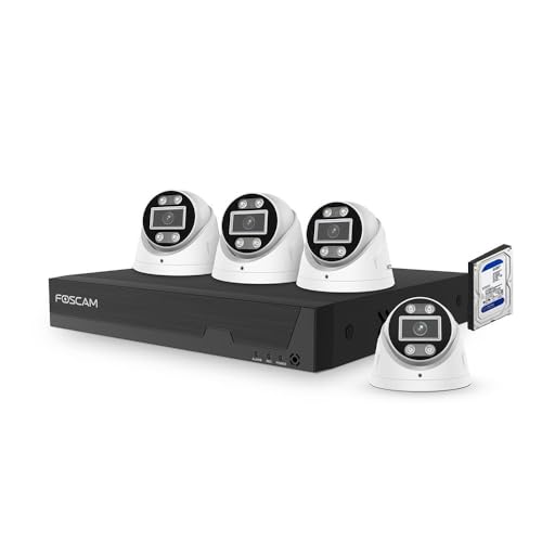 Digitales Videoüberwachungs-Set PoE 4 Kameras T8EP mit 2-Takt-Festplatte inklusive. Foscam von Foscam